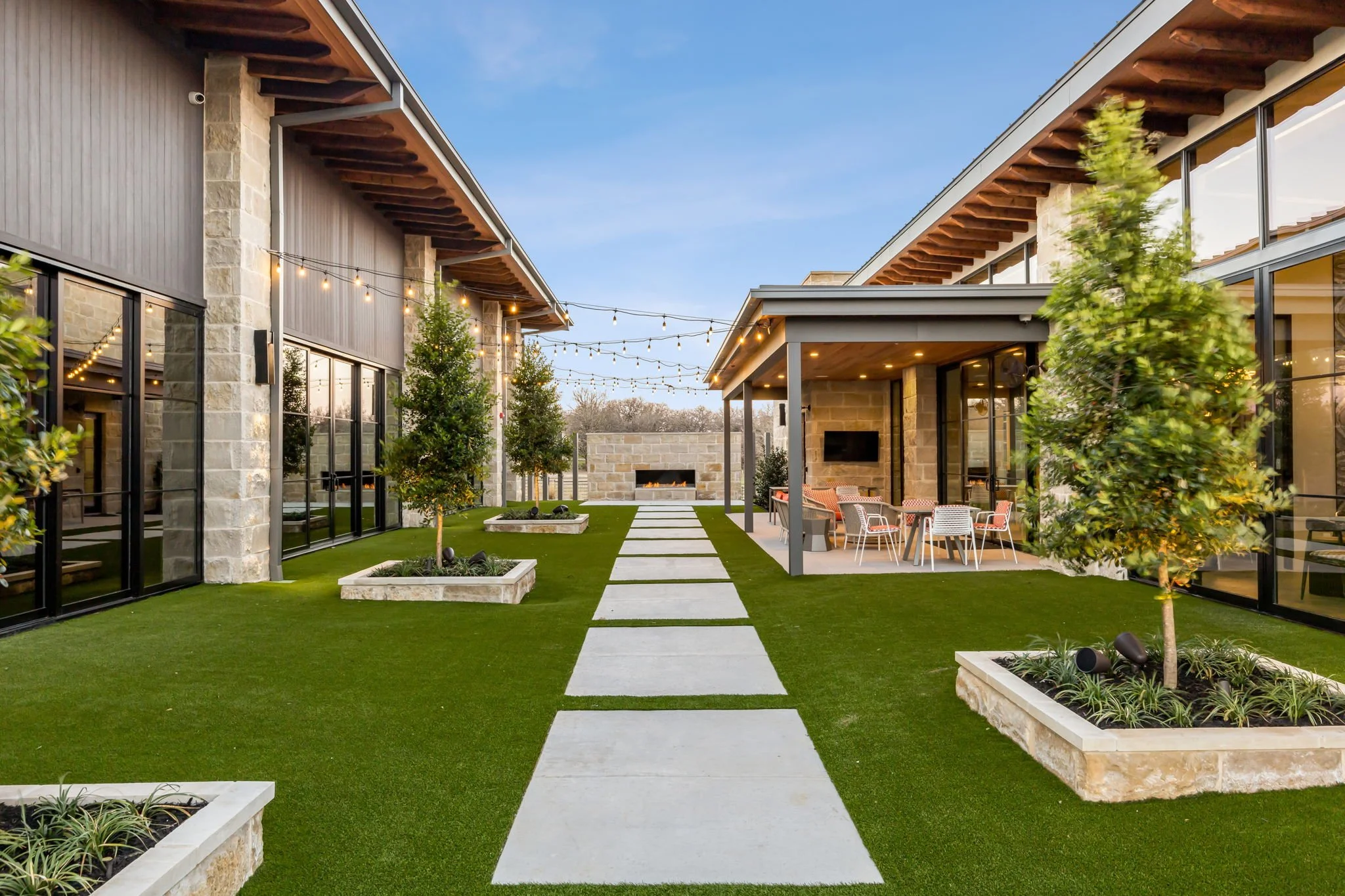 A luxury estate home in Westlake Ranch at dusk