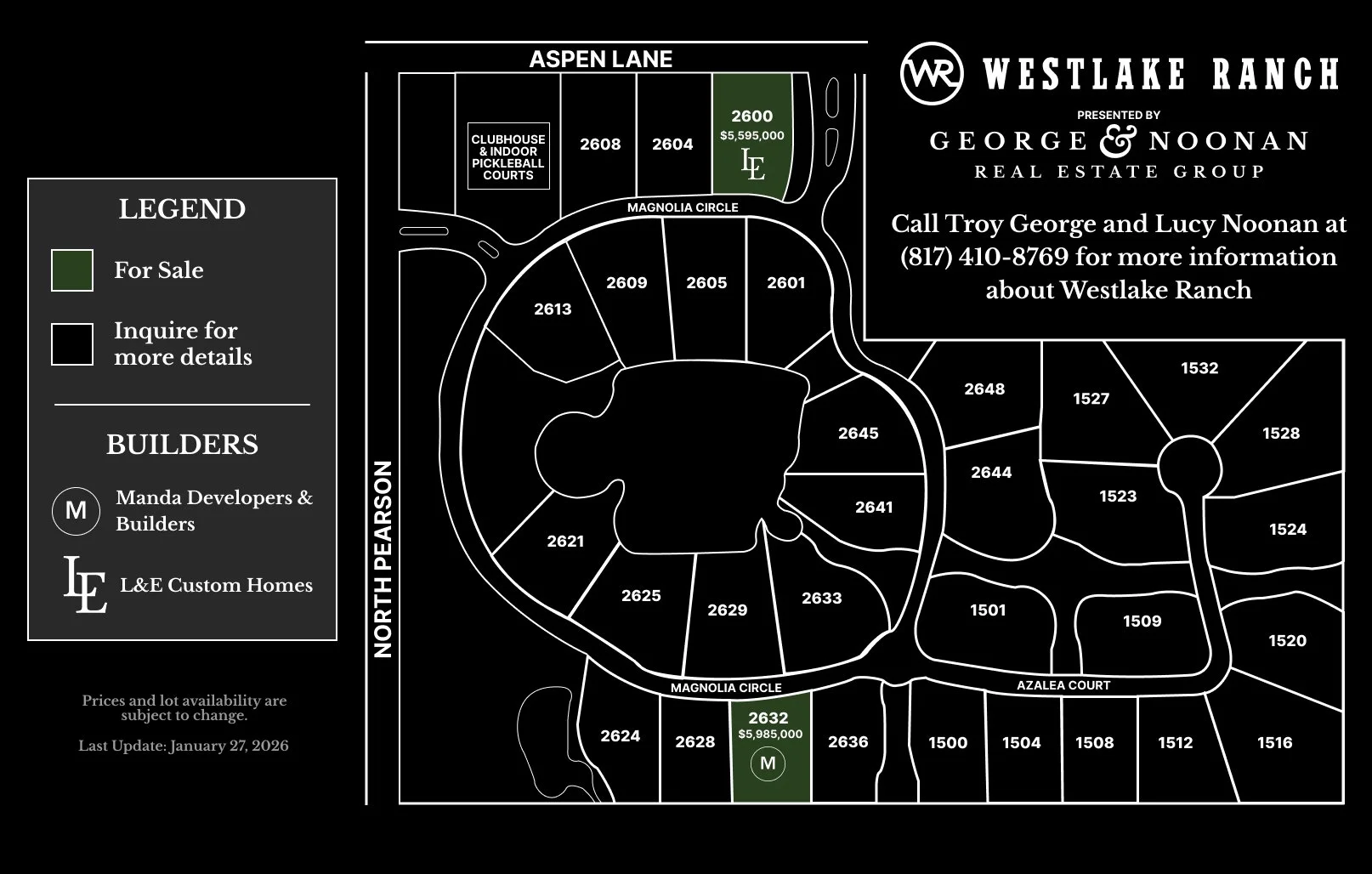 Westlake Ranch community lot map